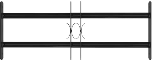 Mokuyary Fenstergitter schwarz 76 x 30 cm Stahl pulverbeschichtet Schutzgitter für Balkon, Erdgeschoss, Kellerfenster