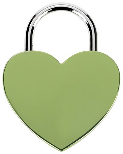 Liebesschloss mit Gravur und Schlüssel - Herzschloss Vorhängeschloss personalisiert mit Wunschtext - Pärchen Geschenke für Frauen - Jahrestag Geschenk für Sie - Partner Geschenke für Ihn (Grün)