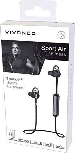 Vivanco Sport AIR Fitness Bluetooth Sport In Ear Stereo-Headset Schweißresistent Schwarz, 38920