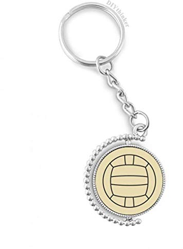 DIYthinker Volleyball Sport Line Zeichnung Muster Drehbare Schlüsselanhänger Ringe 1.2 Zoll x 3.5 Zoll Mehrfarbig