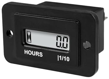 NInE-ROnG Contaore Digitale LCD Rettangolare DC 4.5-90V Ripristinabile Nessuna Batteria Richiesta,per Piccolo Motore Quad Bike Moto Rasaerba Motoslitta Motocross Motosega (DC 4.5-90V)