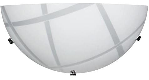 E-ENERGY Dario Lampada Applique da Parete in Vetro Moderna Mezzaluna Attacco E27 1 Luce Bianca Made in Italy
