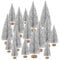 TUPARKA 48 Stücke Miniatur Flasche Pinsel Bäume Mini Weihnachtsbäume Sisal Schnee Kiefer Bäume Tischplatte Bäume für Weihnachtsfeier Dekorationen DIY Zimmer Dekorieren Diorama Modelle (Silver)