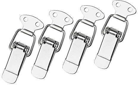 IMAGINE 4Pcs Stainless Steel Spring Loaded Toggle Latch Catch Clamp Clip for Trunk, Case, Box, and Chest (72mm Overall Length)