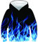 ALISISTER Teen Jungen Mädchen 3D Blaues Rauchen Hoodies Kapuzenpullover Kinder Personalisiert Langarm Hooded Pullover Sweatshirt mit Taschen (XL=14-16 Jahre)