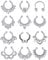 Mayhoop Faux Piercing nez septum Acier Chirurgical avec Clair CZ Faux Piercing de lèvre Oreille nez septum Anneau non Piercing pour Femmes Hommes, Métal