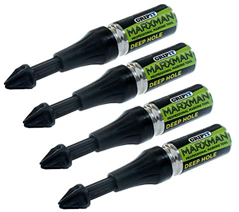 Marxman Deep Hole Chalk Marking Pen x4 Black Deep Marking Tool Over 45mm MARXMAN1BLK