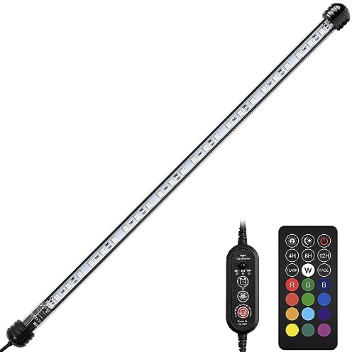 NICREW Luz Sumergible con Remoto Control y LED de Espectro Completo para Acuario, Luz Plantado Subacuática para Tanque con Pez, Lámpara Impermeable para Acuario, 6.5W