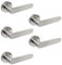 Emuca - Internal Door Handles, Batch of 5 Sets of Internal Door Handles with D.50 mm (1,96 inch) Rose, Aluminium, Satin Nickel.