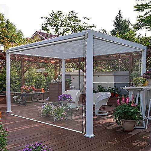 Outdoor Pergola Roller Shade Blind Patio Clear Roller Shade Outdoor Roller Blinds, Windproof Rainproof Curtains For Pergola Gazebos Terrace,Easy To Pull Down & Up,45/65/8(Size:45cm×100cm(17.7×39.