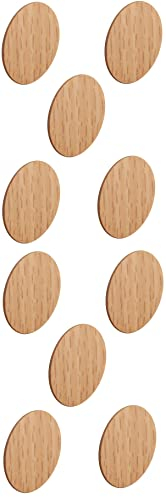 cyclingcolors 10x Cache vis adhésif Autocollant 18mm Noir Blanc Gris Bois chêne pin hêtre Capuchon Trou Meuble Table Chaise (Hêtre)