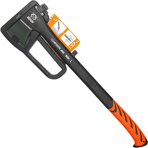 Ascia Spaccalegna L Professionale da 1570g grande 72 cm manico fibra di vetro ergonomico in gomma 1,57 Kg spacca legno lunga