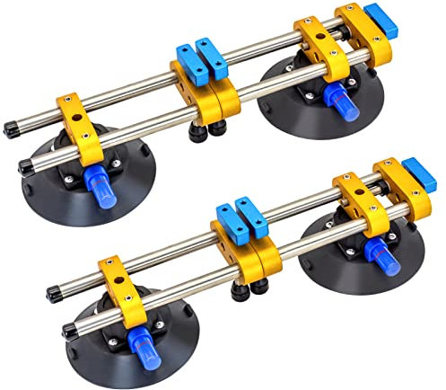 2PCS 6 inch Stone Seamless Seam Setter With Vacuum Suction Cups For Seam Joining Leveling,Solid Countertop Installation Tool for Quartz slabs ,Granite, Stone, Marble,Tile Gap Regulator