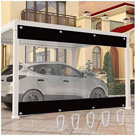 AFGZQ Vinylvorhang for Den Außenbereich Planenpaneel Durchsichtigen 650g/m² Gartenzelt Windschutz- mit Haken- for Pergola, Veranda, Pavillons (Size : 8x3m)