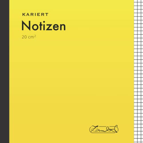 Notizbuch Quadratisch Kariert Gelb: 20 X 20cm | 110 Quadratische Seiten - 55 Blatt