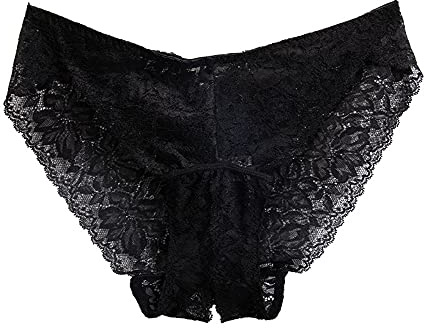 Jungerhouse Damen Sexy Spitze Slips Charmant Crotchless Panties Atmungsaktive Ouvert-Slip Höschen Hohl Strings Unterwäsche Transparente Ouvertslip Tanga Offenem Schritt Unterhosen Thong