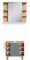 Vicco Badmöbel-Set Fynn, Badezimmerschrank-Set, Grün/Goldkraft Eiche, 2 Teile