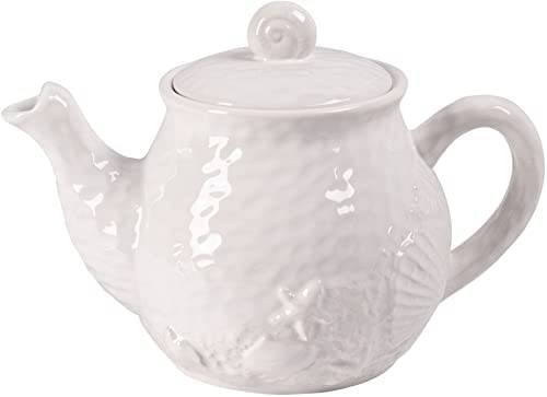 Teiera in ceramica in stile europeo, caffettiera e acqua, in porcellana, idea regalo vintage (design costiero)
