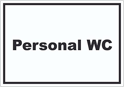 Personal WC Aufkleber mit Text waagerecht A5 (148x210mm)