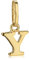 NKlaus Kettenanhänger kleiner Buchstabe Y 333 Gelb Gold 8 Karat 6x6mm Kinder Alphabet Amulett 1394