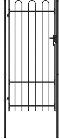 WIFESE 100x250 cm Schwarz Zauntor GartentüR Gartentor Gartenzaun Doppelstabmattenzaun Gartenzaun Komplettset Doppelstabmattenzaun Tor GartentüRschloss