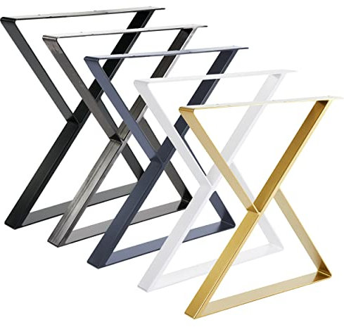 Magnetic Mobel Tischgestell X-Form aus 60x20 mm Profile, x-förmiges Tischkufen 60x75 cm (Weiß)