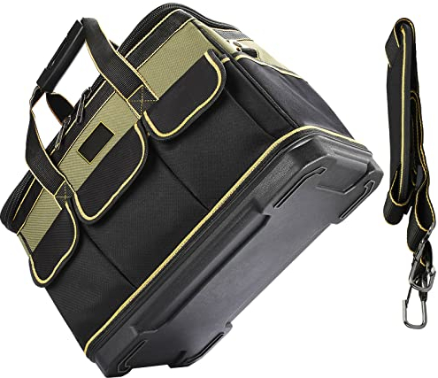 Profiwoab Tool Bag 16-Inch,Wide Mouth Tool Organisers,Large Tool Bag for Home DIY & Equipment Storage ,Tool Bags with Adjustable Shoulder Strap,Waterproof,40 * 23 * 28cm