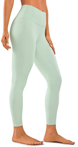CRZ YOGA Damen Naked Feeling Leggings Sporthose High Waist Yogahose Sport Leggins Fitness Yoga Hose - 64cm Blasses Strohgrün 40