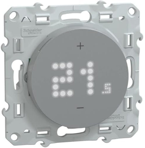 Schneider Electric - Wiser Odace - Thermostat connecté filaire - 2A - Aluminium - S530619