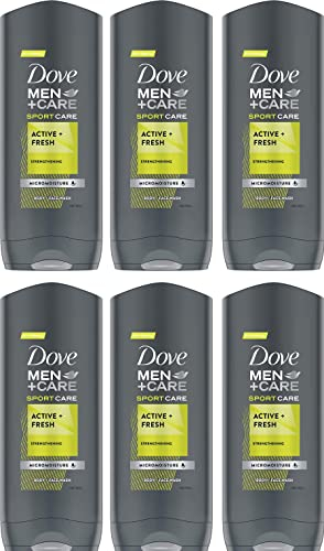 Dove Men + Care Sportcare Active Fresh Body - Face Wash - 6 x 250 ml