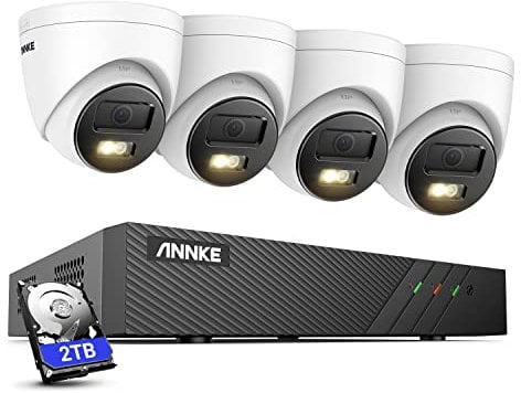 ANNKE 3K 8-Channel 4-Camera PoE CCTV System with 2TB HDD, Dual-Color Night Vision, Human & Vehicle Detection, IP67 Outdoor Security Cameras for Home & Business