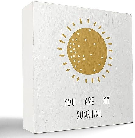 kunlisa Holz-Schild mit Aufschrift You are My Sunshine, Boho-Stil, Schreibtischdekoration, rustikale Sonne, Sonnenschein, Holzblock, Schild für Zuhause, Kinderzimmer, Kinderzimmer, Klassenzimmer,