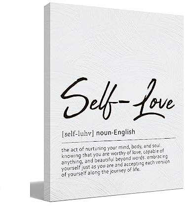 Kunstdruck auf Leinwand, Motiv: Selbstliebe Definition, psychische Gesundheit, Selbstpflege, Dekoration für Zuhause, Therapie, Büro, Psychologie-Thema, Gemälde, Kunstdekoration, 27,9 x 35,6 cm,