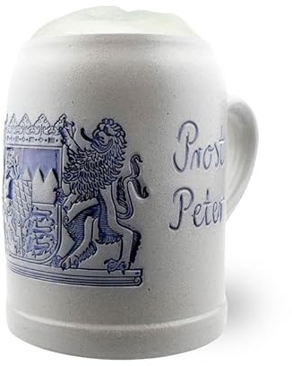Bavariashop | PREMIUM Bierkrug Freistaat Bayern | Bierkrug personalisiert mit Gravur | Bier-Geschenk für den Mann | 0,5 Liter