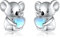VENACOLY Koala Ohrringe Sterling Sliver Herz Mondstein Ohrstecker Koala Geschenke für Frauen Mädchen