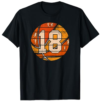Basketball Nummer #18 Trikot Love Basketball Spieler Vintage T-Shirt