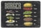 Hamburger Zinn Metall Vintage Eisen Home Bar Wanddekoration Kunstdruck Poster Restaurant Dekor 8x12in (20x30cm)