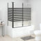 Homgoday Shower Screen for Bathtub Folding Wall Shower Enclosure Bath Shower Screen Shower Cubicle Folding Wall 120 x 68 x 130 cm Tempered Glass Stripes Black