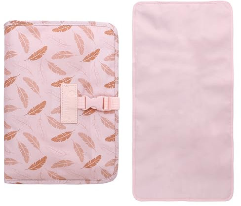 Borsa organizer per pannolini con fasciatoio, separazione 2 in 1 per bagnati e asciutti, impermeabile, design portatile con manico, organizer per salviette, rosa, amo nenes