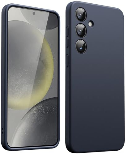 JETech Fine Ajuste Coque pour Samsung Galaxy S24 5G, Protection Complète de l'Objectif de Caméra, Housse Étui de Protecteur Fine en TPU Souple avec Finition Mat (Bleu Foncé)