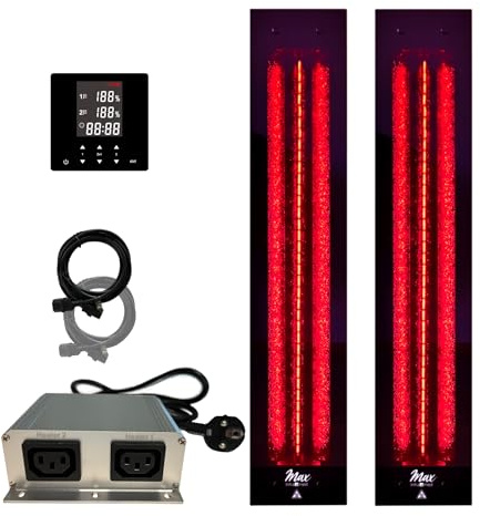 SET frameless InfraROTmed MAX© Tiefenwärmestrahler + Steuerung icon 2 TOUCH, Infrarotstrahler für Sauna und Infrarotkabine, Vollspektrumstrahler (2x 750W + Steuerung)