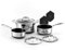 HexClad Hybrid Nonstick 6-Piece Pot Set with 2 Silicone Trivets, 2, 3, and 8-Quart Pots with Tempered Glass Lids, Stay-Cool Handles, Dishwasher-Friendly, Induction Ready, Compatible with All Cooktops