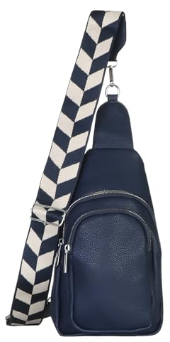 simaranda Bodybag Damen modischer Crossover Rucksack Brusttasche Bauchtasche Gürteltasche mit breiten Gurt 26 (Navy)