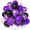 Teselife Palloncini Viola Nero, 30Pezzi Viola Profondo Metallizzato Viola Confetti Palloncino Ragazza Donne Compleanno Anniversario Matrimonio Mascherata Fidanzamento Addio Nubilato Halloween Decora