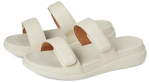 Fitflop F-Mode Go Adjustable Flatform Two-Bar Slides, Sandalias deslizantes Mujer, Beige, 38 EU