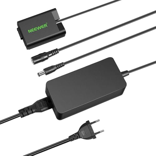 NEEWER EN-EL25 Kit Coupleur Batterie Factice Remplacement,Kit Chargeur Caméra avec Coupleur DC,Adaptateur Secteur et Prise EU,Adaptateur d'Alimentation Secteur Compatible avec Nikon Z50 Z fc Z30,EP-5G
