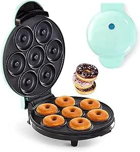 SQUADO Mini Elektrische Donut-Maschine, 700 W, 30,5 cm, 7 Löcher, für Familien, Partys, Konditoreien