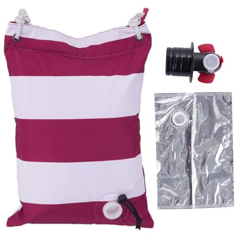 yupeuooe Weintasche Mit Zapfhahn, Wein Einkaufstasche, Weintasche Mit Verdecktem Spender, Wein Handtasche Mit Zapfhahn, Picknicktasche mit auslaufsicherem und isoliertem Fach Für Weinliebhaber