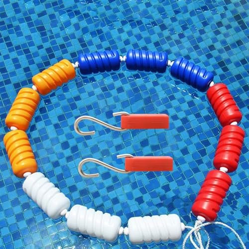 YFWOKSL Divisores de carriles de Piscina, flotadores de Cuerda de Piscina para Dividir la Piscina, línea divisoria de Carril de Seguridad para Piscinas Cubiertas y al Aire Libre de 16 pies, 18 pies,