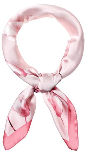 Lusofie Écharpe en satin pour cheveux, bandanas en soie de 69,8 cm pour femme, mouchoir carré léger à fleurs, écharpes, sacs à main, écharpe, rose, 70x70cm/27.5inch